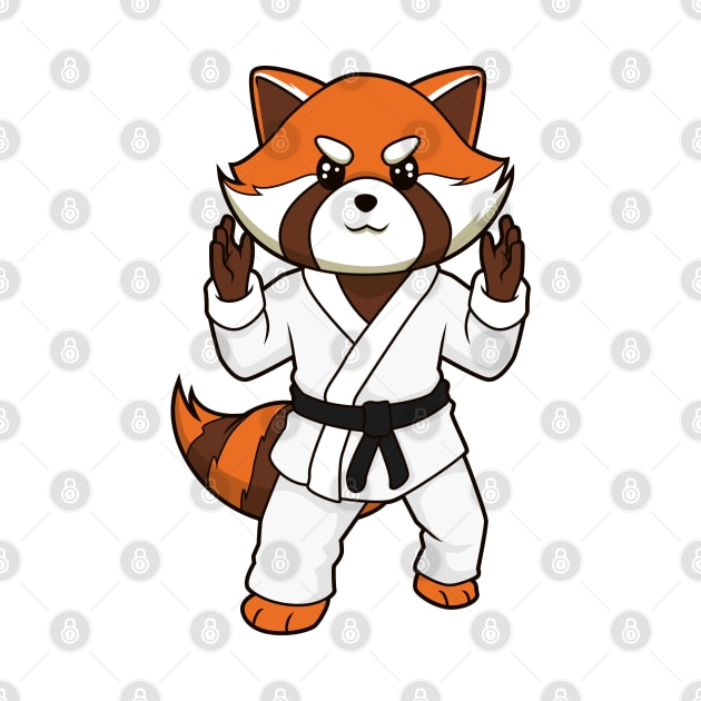 Cartoon red panda doing judo by Modern Medieval Design