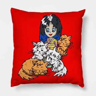 Crazy Cat Lady in a Kimono Pillow