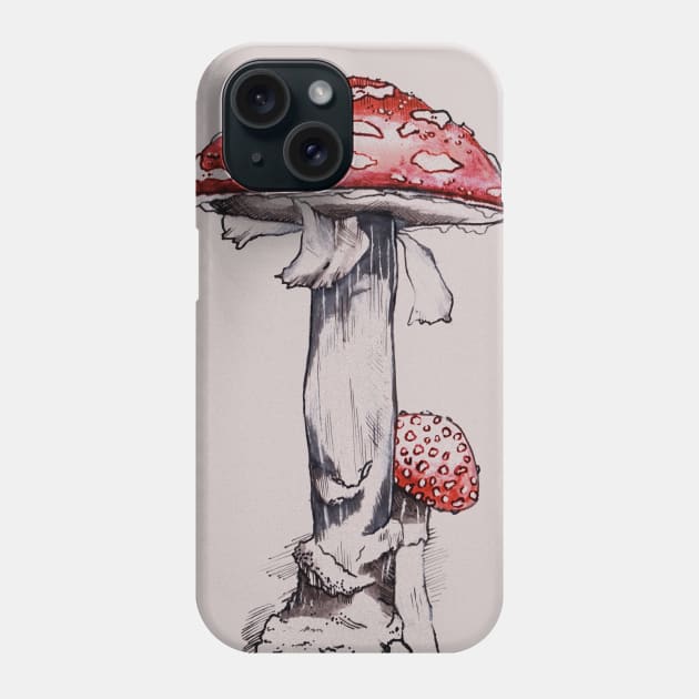 Fly Agaric Phone Case by IndiasIllustrations