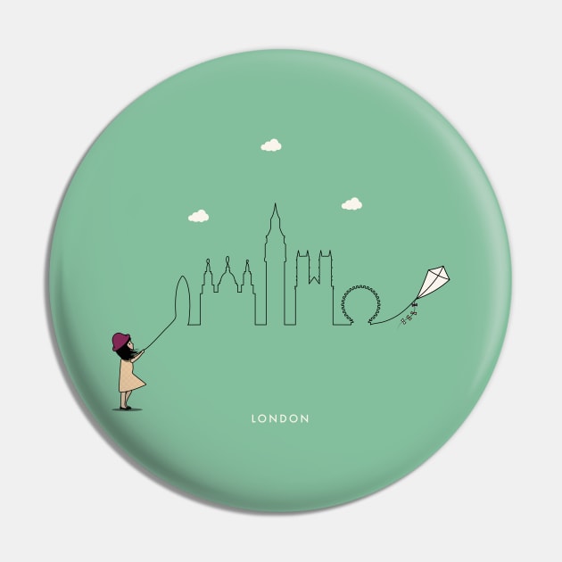 London Skyline Pin by Kein Design