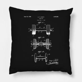 Weight Lifting Patent - Dumb Bell Art - Black Chalkboard Pillow