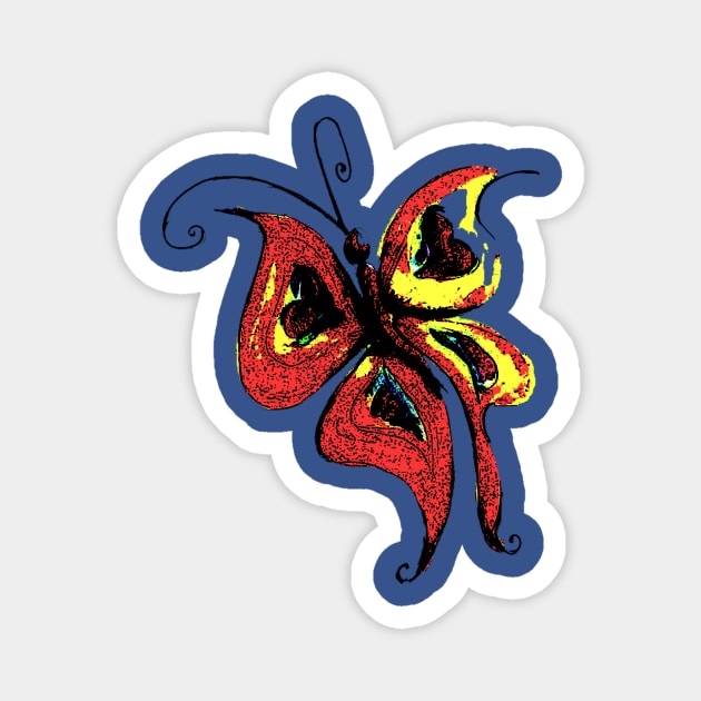 Red butterfly Magnet by Marisa-ArtShop