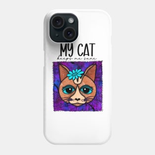 Funny Cat Design With Quirky Patch Design Phone Case