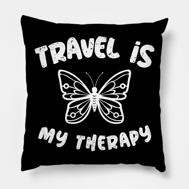 travel is my therapy Pillow by Theblackberry