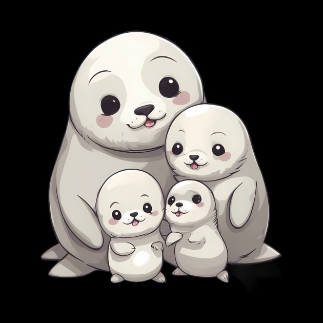 Cute Seal Family by animegirlnft