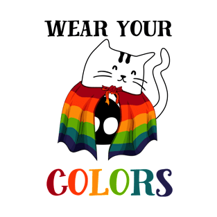 Wear your Colors LGBT Gay Pride Cat Kitty T-Shirt