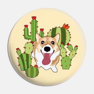 Cacti Corgi Pin