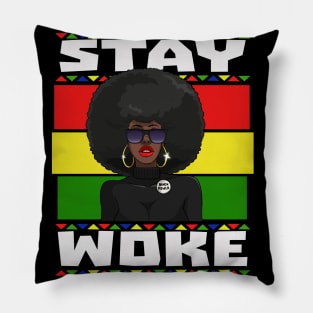 Black Lives Matter Stay Woke Pillow