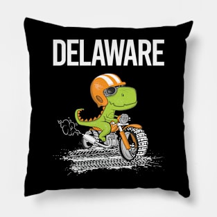 Biking Dinosaur Delaware Pillow