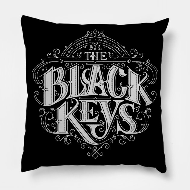 black keys reverse white Pillow by mugiwarastore77