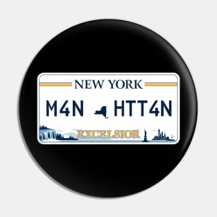 Manhattan car license plate Pin