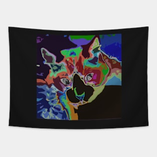 Abstract Kitty Cat Tapestry