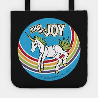 Jump into Joy Rainbow Unicorn — Dancing Uniquorn Illustration series Tote