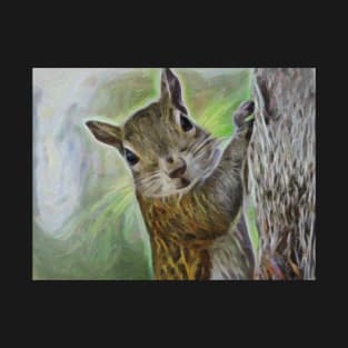 Staring Squirrel Digital Painting T-Shirt