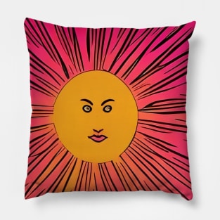 Sun Sunrise Pink And Orange Vintage Boho Sunshine Pillow