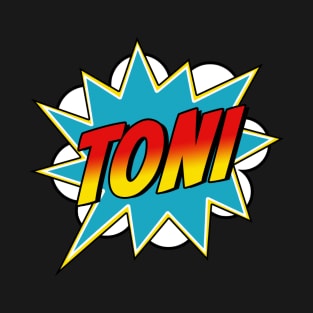 Boys Toni Name Superhero Comic Book T-Shirt