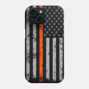 Halloween Thin Orange Line Flag Spider and Webs Phone Case