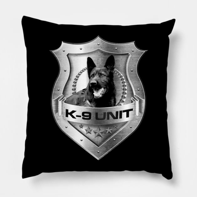 Metal K-9 Unit Badge - German Shepherd Pillow by Nartissima