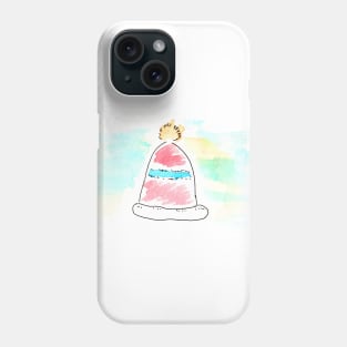 Winter hat, clothes, wardrobe. Watercolor illustration on a winter theme, Phone Case