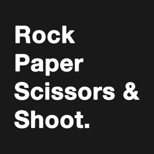Rock Paper Scissors Shoot White T-Shirt