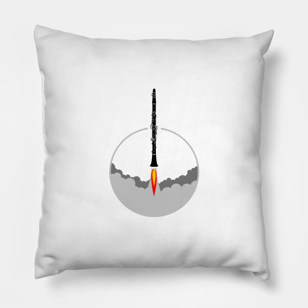 clarinet rocket Pillow by vivalarevolucio