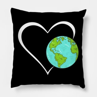 Cute Earth Day Heart Pillow