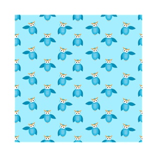 blue owl pattern T-Shirt