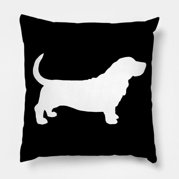 Basset Hound Silhouette(s) Pillow by Coffee Squirrel