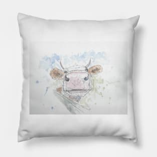 Curious Cow illustration Pillow