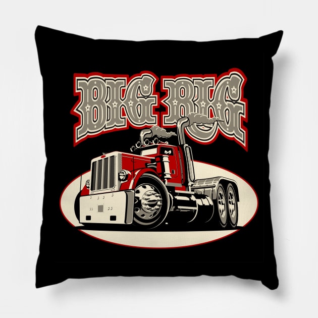 Cartoon truck Pillow by Mechanik