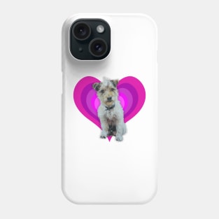 Gorgeous Jack Russell pup on a rainbow heart Phone Case