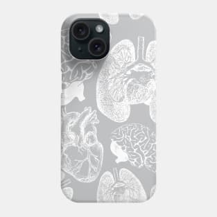 Anatomical Organs - White on Grey Phone Case