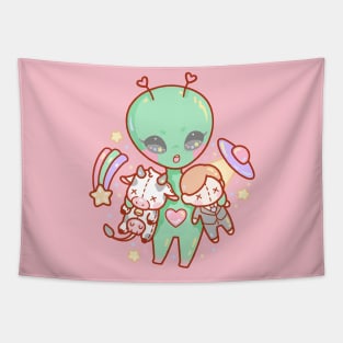 Kawaii Baby Grey Alien Tapestry