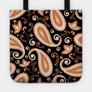 Orange Paisley Pattern Tote