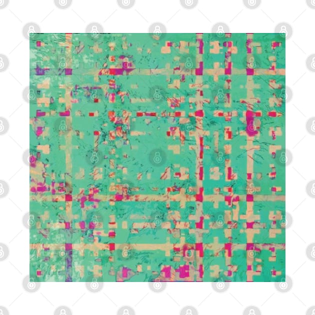 Hot Pink & Mint Green Spring Abstraction by PSCSCo