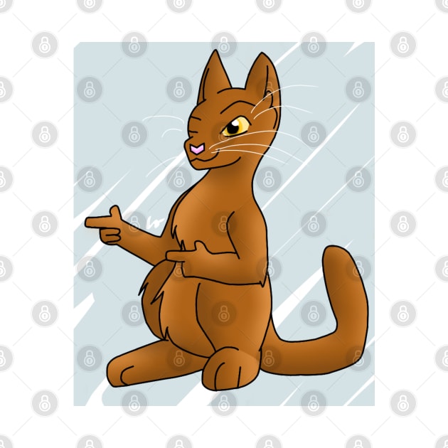 Winking Finger Guns Cat by ceolsonart