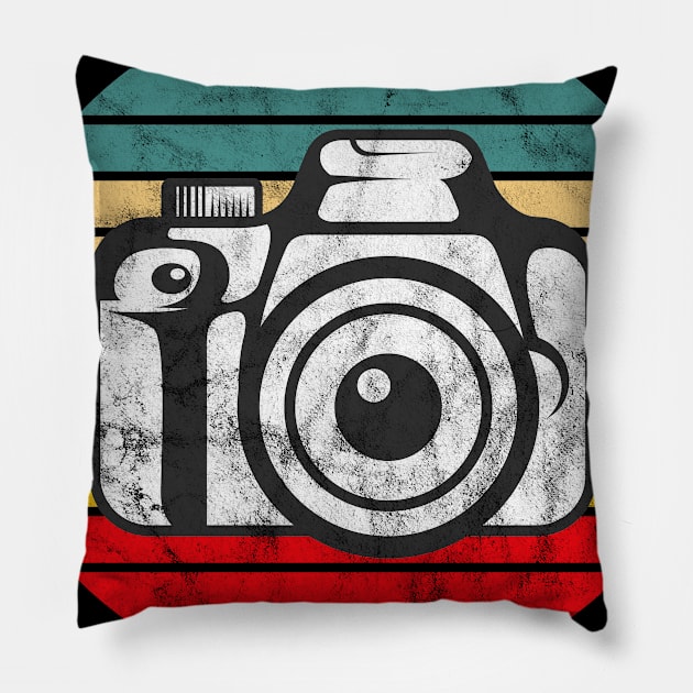 Camera Vintage Retro sunset photographer Pillow by doctor ax