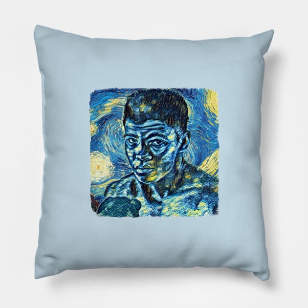 Muhammad Ali Van Gogh Style Pillow by todos