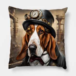 Steampunk Basset Hound Pillow