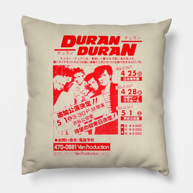 Vintage Japanese duran duran poster Pillow by lacosink