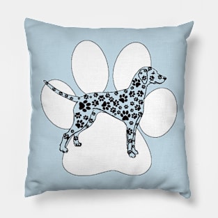 Fun Dalmatian - Blue Pillow