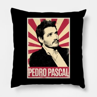 Retro Vintage Pedro Pascal 80s Pillow