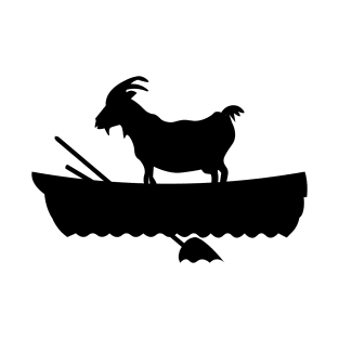 goat in a boat black T-Shirt