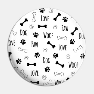 Love Dog Paw Pattern Pin