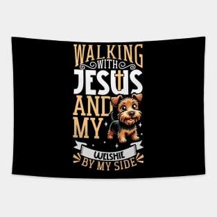 Jesus and dog - Welsh Terrier Tapestry