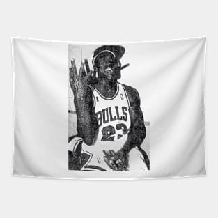 vintage basketball pen sketch Tapestry