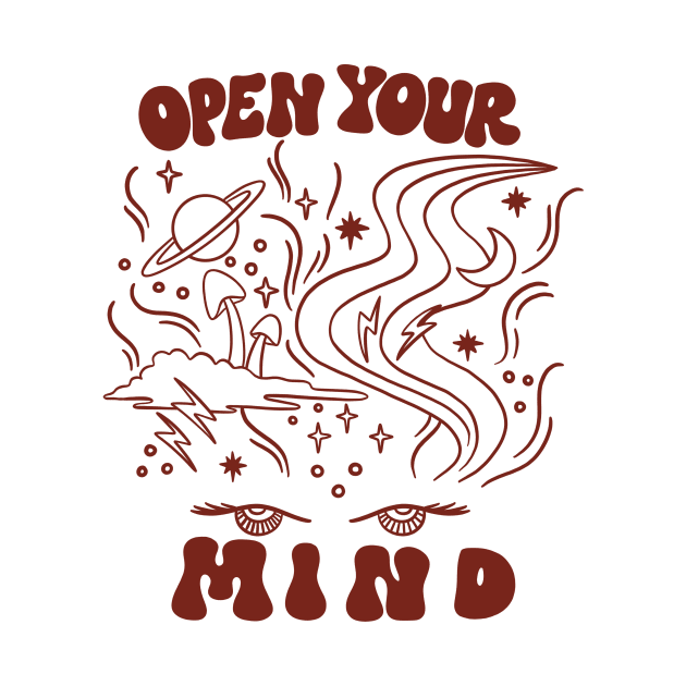 Open Your Mind Trippy 60s 70s Philosophy by OldSoulShop