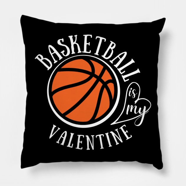 Funny Love Basketball is my Valentine, a sports fan Pillow by JunThara