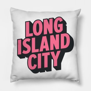 Long Island City Queens Logo - A Minimalist Tribute to Urban Charm Pillow