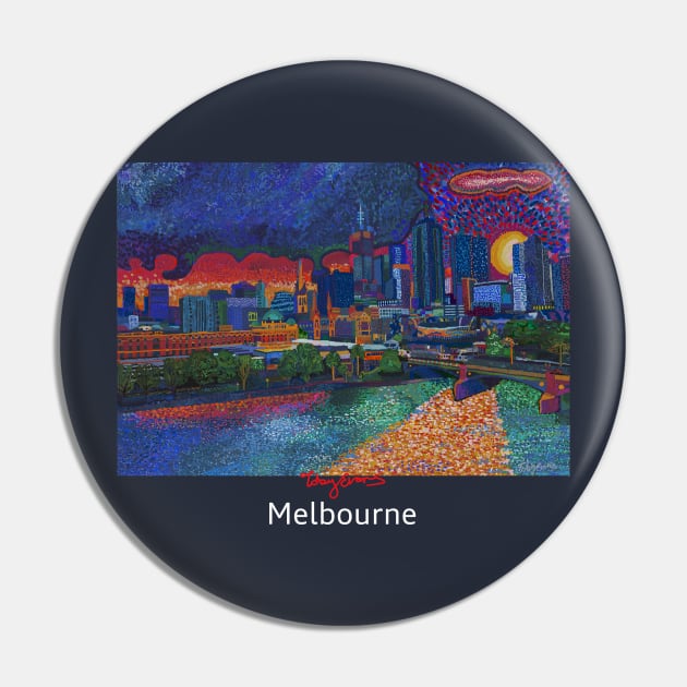 City of Melbourne Pin by tobycentreart